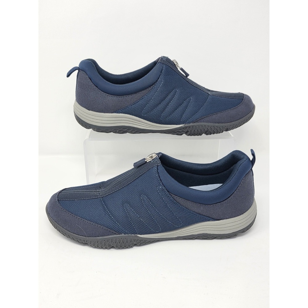 Easy-Spirit Women's Sneakers Walking Running Shoes, Blue Size 9M Zip Closure